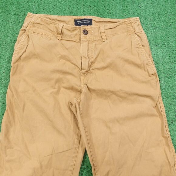 American Eagle Outfitters Pants Mens 28x30 Khaki Relaxed Straight Chino Beige - Picture 2 of 10